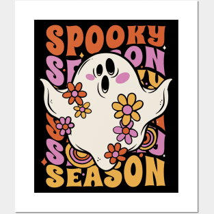 Retro Spooky Season Halloween Ghost // Groovy Halloween Spooky Cute Posters and Art